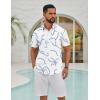 imageCOOFANDY Mens Hawaiian Shirts Short Sleeve Button Down Aloha Shirts Summer Vacation Beach ShirtsWhite  Light Blue