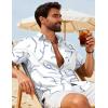 imageCOOFANDY Mens Hawaiian Shirts Short Sleeve Button Down Aloha Shirts Summer Vacation Beach ShirtsWhite  Light Blue