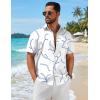 imageCOOFANDY Mens Hawaiian Shirts Short Sleeve Button Down Aloha Shirts Summer Vacation Beach ShirtsWhite  Light Blue