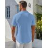 imageCOOFANDY Mens Henley Shirt Short Sleeve Stand Collar Summer Casual Beach Hippie TShirtsBlue