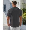 imageCOOFANDY Mens Henley Shirt Short Sleeve Stand Collar Summer Casual Beach Hippie TShirtsDark Grey