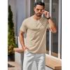 imageCOOFANDY Mens Henley Shirts Cotton Short Sleeve Casual TShirt Button Henley Basic Tee Lightweight Summer TopCoffee