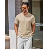 imageCOOFANDY Mens Henley Shirts Cotton Short Sleeve Casual TShirt Button Henley Basic Tee Lightweight Summer TopCoffee