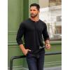 imageCOOFANDY Mens Henley Shirts Long Sleeve T Shirts Casual Lightweight Fashion Button Pullover Tee ShirtBlack