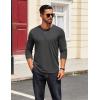 imageCOOFANDY Mens Henley Shirts Long Sleeve T Shirts Casual Lightweight Fashion Button Pullover Tee ShirtDark Drey