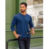 imageCOOFANDY Mens Henley Shirts Long Sleeve T Shirts Casual Lightweight Fashion Button Pullover Tee ShirtDeep Blue