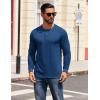imageCOOFANDY Mens Henley Shirts Long Sleeve T Shirts Casual Lightweight Fashion Button Pullover Tee ShirtDeep Blue