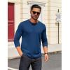 imageCOOFANDY Mens Henley Shirts Long Sleeve T Shirts Casual Lightweight Fashion Button Pullover Tee ShirtDeep Blue