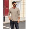 imageCOOFANDY Mens Henley Shirts Long Sleeve T Shirts Casual Lightweight Fashion Button Pullover Tee ShirtKhaki