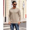 imageCOOFANDY Mens Henley Shirts Long Sleeve T Shirts Casual Lightweight Fashion Button Pullover Tee ShirtKhaki