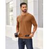 imageCOOFANDY Mens Henley Shirts Long Sleeve T Shirts Casual Lightweight Fashion Button Pullover Tee ShirtLight Brown