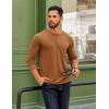 imageCOOFANDY Mens Henley Shirts Long Sleeve T Shirts Casual Lightweight Fashion Button Pullover Tee ShirtLight Brown