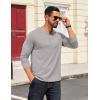 imageCOOFANDY Mens Henley Shirts Long Sleeve T Shirts Casual Lightweight Fashion Button Pullover Tee ShirtLight Grey