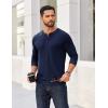 imageCOOFANDY Mens Henley Shirts Long Sleeve T Shirts Casual Lightweight Fashion Button Pullover Tee ShirtNavy Blue