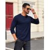 imageCOOFANDY Mens Henley Shirts Long Sleeve T Shirts Casual Lightweight Fashion Button Pullover Tee ShirtNavy Blue