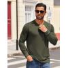 imageCOOFANDY Mens Henley Shirts Long Sleeve T Shirts Casual Lightweight Fashion Button Pullover Tee ShirtOlive Green