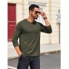 imageCOOFANDY Mens Henley Shirts Long Sleeve T Shirts Casual Lightweight Fashion Button Pullover Tee ShirtOlive Green