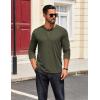 imageCOOFANDY Mens Henley Shirts Long Sleeve T Shirts Casual Lightweight Fashion Button Pullover Tee ShirtOlive Green