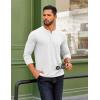 imageCOOFANDY Mens Henley Shirts Long Sleeve T Shirts Casual Lightweight Fashion Button Pullover Tee ShirtWhite