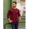 imageCOOFANDY Mens Henley Shirts Long Sleeve T Shirts Casual Lightweight Fashion Button Pullover Tee ShirtWine Red