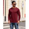 imageCOOFANDY Mens Henley Shirts Long Sleeve T Shirts Casual Lightweight Fashion Button Pullover Tee ShirtWine Red