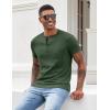 imageCOOFANDY Mens Henley Shirts Short Sleeve Button T Shirt Casual Summer Basic Tee Tops with PocketArmy Green