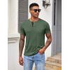 imageCOOFANDY Mens Henley Shirts Short Sleeve Button T Shirt Casual Summer Basic Tee Tops with PocketArmy Green