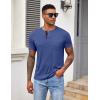imageCOOFANDY Mens Henley Shirts Short Sleeve Button T Shirt Casual Summer Basic Tee Tops with PocketAzure Blue