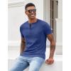 imageCOOFANDY Mens Henley Shirts Short Sleeve Button T Shirt Casual Summer Basic Tee Tops with PocketAzure Blue