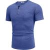 imageCOOFANDY Mens Henley Shirts Short Sleeve Button T Shirt Casual Summer Basic Tee Tops with PocketAzure Blue