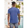 imageCOOFANDY Mens Henley Shirts Short Sleeve Button T Shirt Casual Summer Basic Tee Tops with PocketAzure Blue