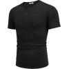 imageCOOFANDY Mens Henley Shirts Short Sleeve Button T Shirt Casual Summer Basic Tee Tops with PocketBlack
