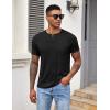 imageCOOFANDY Mens Henley Shirts Short Sleeve Button T Shirt Casual Summer Basic Tee Tops with PocketBlack