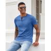 imageCOOFANDY Mens Henley Shirts Short Sleeve Button T Shirt Casual Summer Basic Tee Tops with PocketBlue