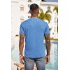 imageCOOFANDY Mens Henley Shirts Short Sleeve Button T Shirt Casual Summer Basic Tee Tops with PocketBlue