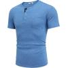 imageCOOFANDY Mens Henley Shirts Short Sleeve Button T Shirt Casual Summer Basic Tee Tops with PocketBlue