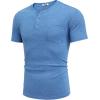 imageCOOFANDY Mens Henley Shirts Short Sleeve Button T Shirt Casual Summer Basic Tee Tops with PocketBlue1