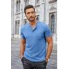 imageCOOFANDY Mens Henley Shirts Short Sleeve Button T Shirt Casual Summer Basic Tee Tops with PocketBlue1
