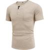 imageCOOFANDY Mens Henley Shirts Short Sleeve Button T Shirt Casual Summer Basic Tee Tops with PocketCoffee
