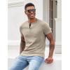 imageCOOFANDY Mens Henley Shirts Short Sleeve Button T Shirt Casual Summer Basic Tee Tops with PocketCoffee