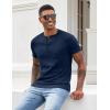 imageCOOFANDY Mens Henley Shirts Short Sleeve Button T Shirt Casual Summer Basic Tee Tops with PocketDark Blue