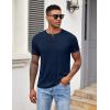 imageCOOFANDY Mens Henley Shirts Short Sleeve Button T Shirt Casual Summer Basic Tee Tops with PocketDark Blue