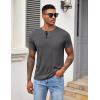 imageCOOFANDY Mens Henley Shirts Short Sleeve Button T Shirt Casual Summer Basic Tee Tops with PocketDark Gray