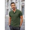 imageCOOFANDY Mens Henley Shirts Short Sleeve Button T Shirt Casual Summer Basic Tee Tops with PocketDark Green