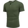 imageCOOFANDY Mens Henley Shirts Short Sleeve Button T Shirt Casual Summer Basic Tee Tops with PocketDark Green