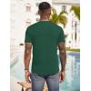imageCOOFANDY Mens Henley Shirts Short Sleeve Button T Shirt Casual Summer Basic Tee Tops with PocketEvergreen