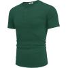 imageCOOFANDY Mens Henley Shirts Short Sleeve Button T Shirt Casual Summer Basic Tee Tops with PocketEvergreen
