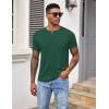 imageCOOFANDY Mens Henley Shirts Short Sleeve Button T Shirt Casual Summer Basic Tee Tops with PocketEvergreen