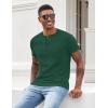 imageCOOFANDY Mens Henley Shirts Short Sleeve Button T Shirt Casual Summer Basic Tee Tops with PocketEvergreen