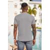 imageCOOFANDY Mens Henley Shirts Short Sleeve Button T Shirt Casual Summer Basic Tee Tops with PocketGrey